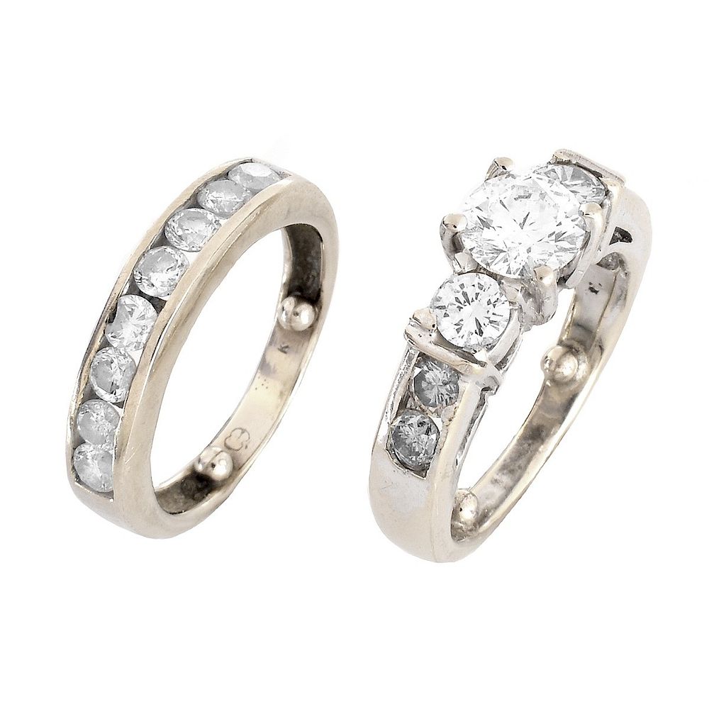 Appraisal: GIA Diamond and K Gold Wedding Set GIA Approx Carat