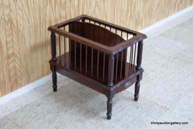 Appraisal: Mahogany Divided Magazine Rack Is a very nice modern era