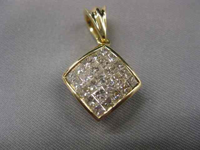 Appraisal: Diamond Pendant square diamonds totaling carat high grade k yellow