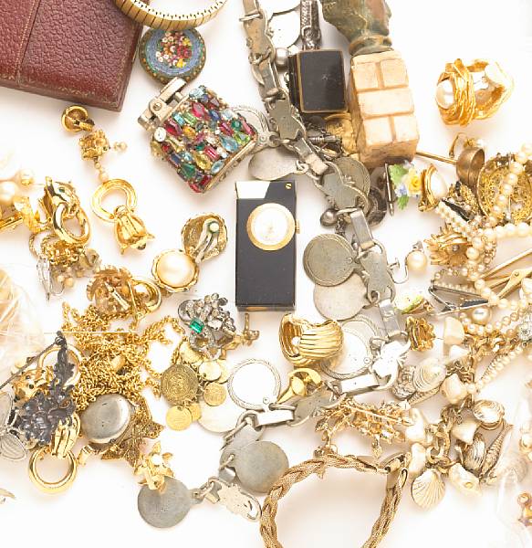 Appraisal: A collection of costume jewelry and accessories including Boncher Ciner