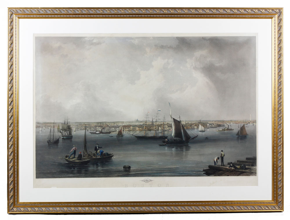 Appraisal: - Mottram Boston Harbor Engraving C Mottram Boston Harbor engraving