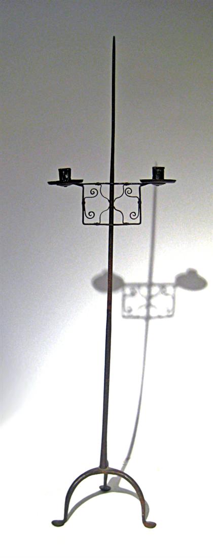 Appraisal: Wrought iron double candle standshenandoah valley va