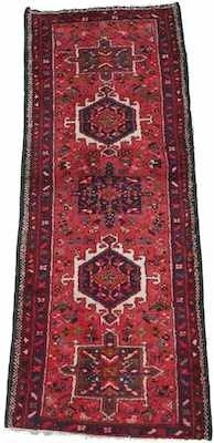 Appraisal: A Heriz Style Area Carpet Five medallions in light cherry