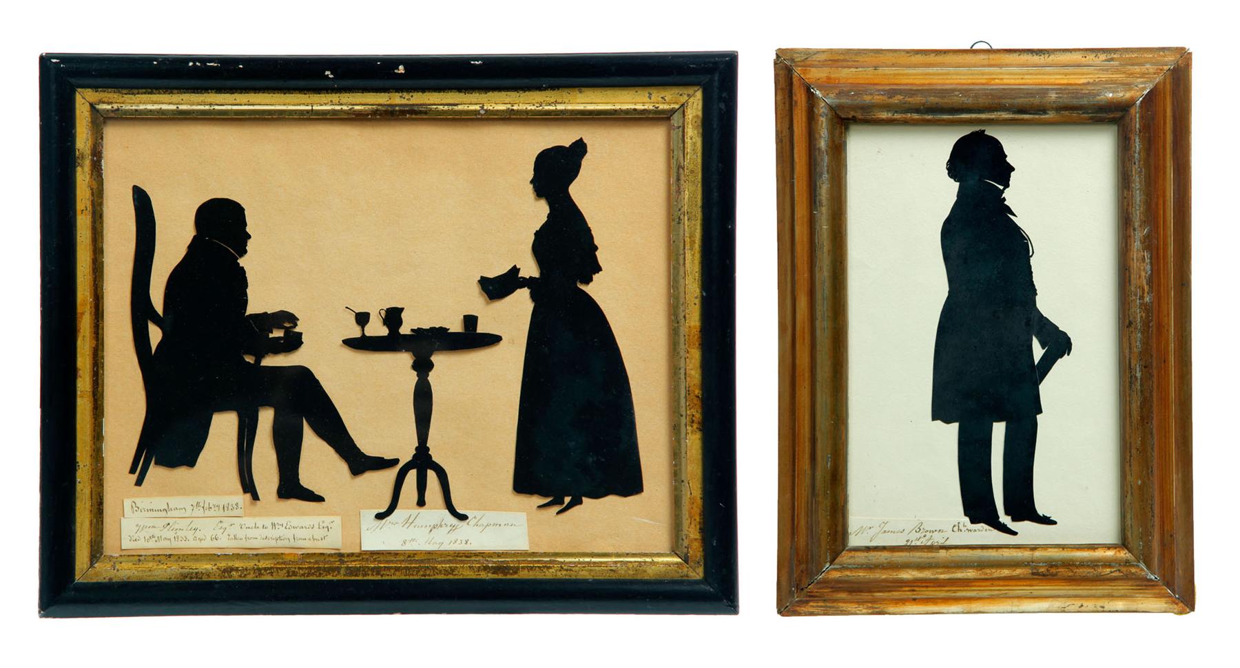 Appraisal: SILHOUETTES BY AUGUSTE EDOUART FRANCE - Three full length cut