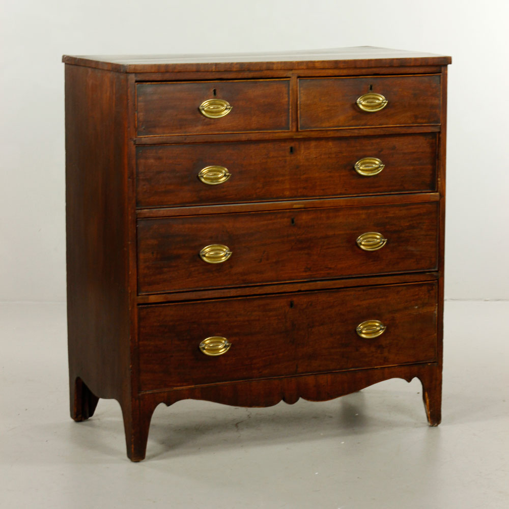 Appraisal: - th C Federal Mahogany Chest th century Federal chest