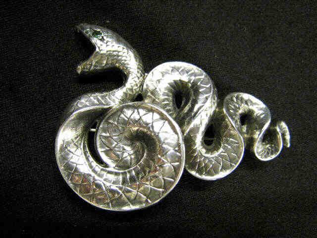 Appraisal: Victorian Sterling Silver Snake Brooch