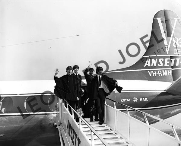 Appraisal: THE BEATLES WAVING WHILST DISEMBARKING AT ADELAIDE AIRPORT photographer Brian