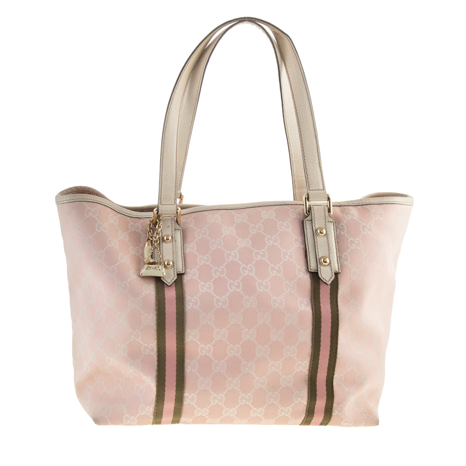 Appraisal: A GUCCI JOLICOEUR MM A pink and beige Monogram canvas