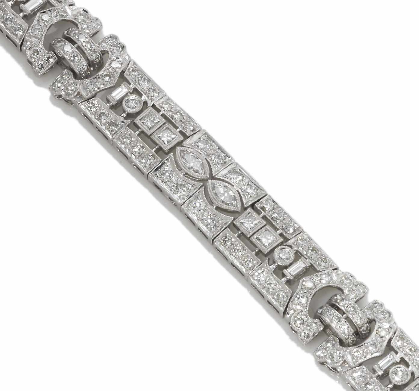 Appraisal: A diamond bracelet estimated total diamond weight carats mounted in