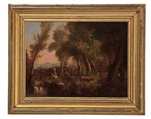 Appraisal: Hunting Scene with Hound American th century Oil on board