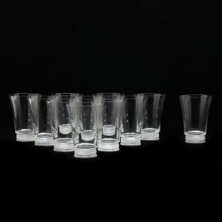 Appraisal: Set of Eleven Lalique Crystal Tumblers flared form with decorative