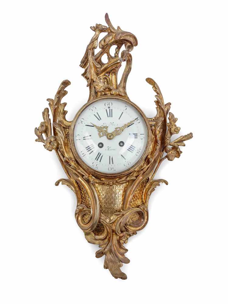 Appraisal: A Louis XVI Style Gilt Bronze Cartel Clock A Louis