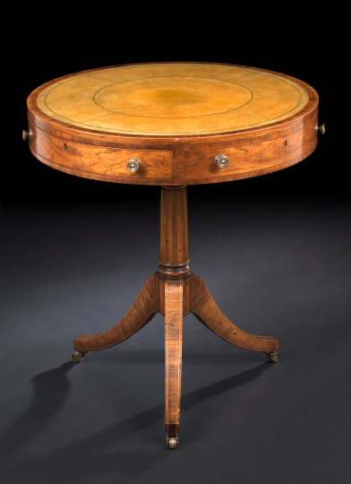 Appraisal: Early Victorian Rosewood Drum Table third quarter th century the