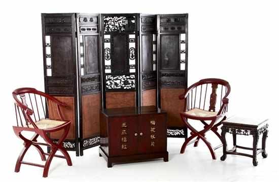 Appraisal: Collection of Oriental furniture late th early th century consisting