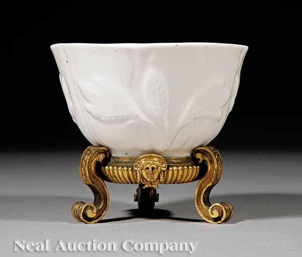 Appraisal: A Small French Porcelain Ormolu-Mounted White Glaze Bowl or Cup