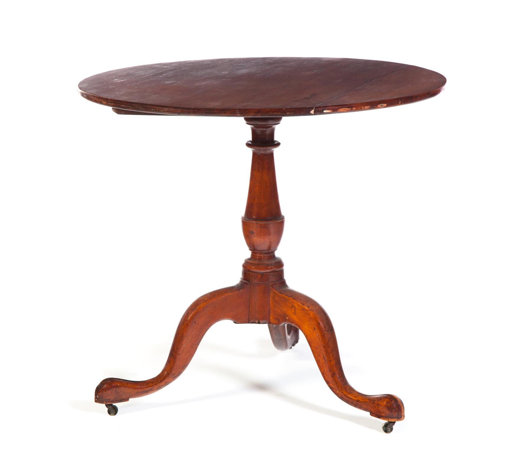 Appraisal: AMERICAN TILT TOP TEA TABLE Ca - mahogany Original pad