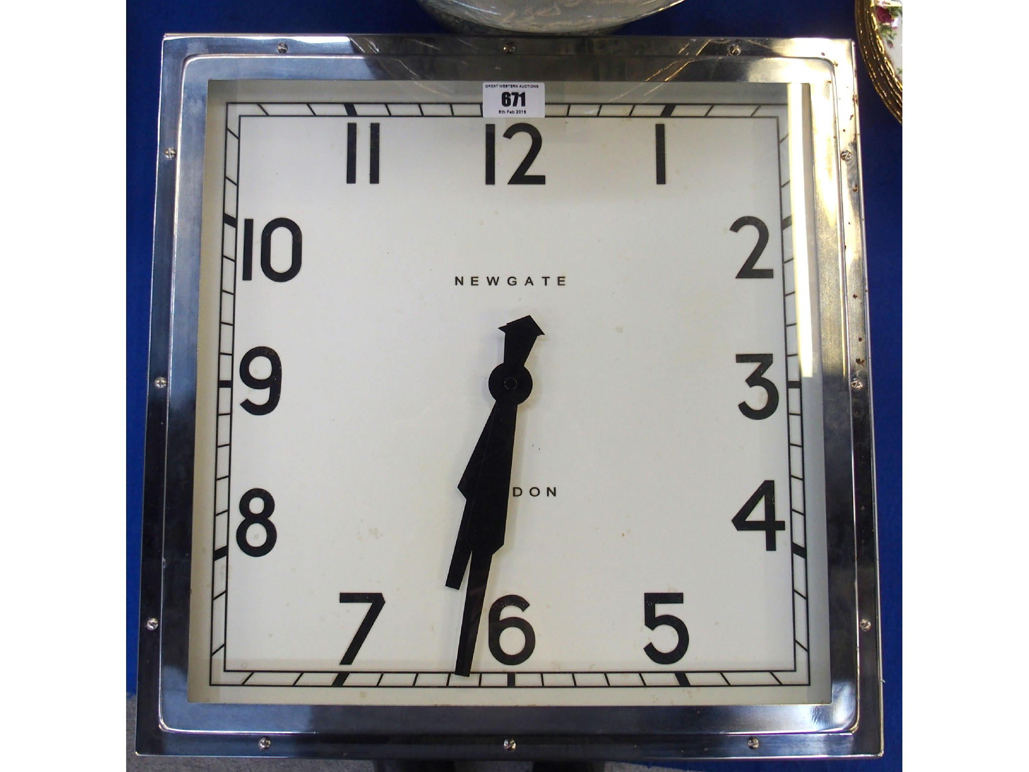 Appraisal: Art Deco style chrome wall clock