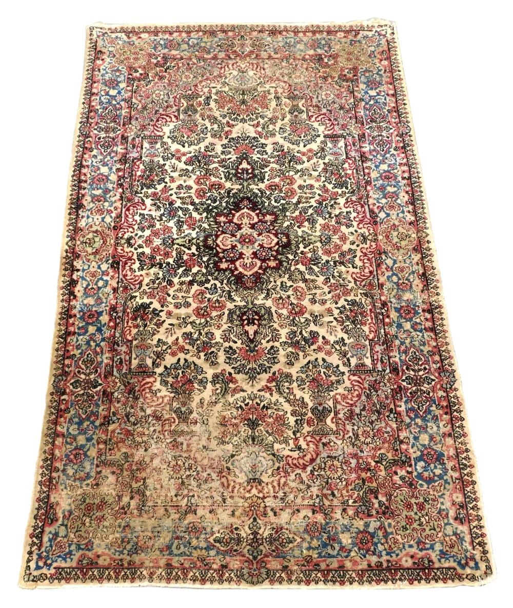 Appraisal: RUG Semi Antique Persian Yezd Kirmen ' x ' handmade