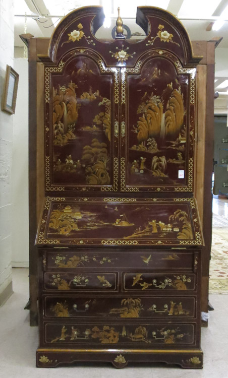 Appraisal: CHINESE CHIPPENDALE STYLE TALL SECRETARY late th century the whole