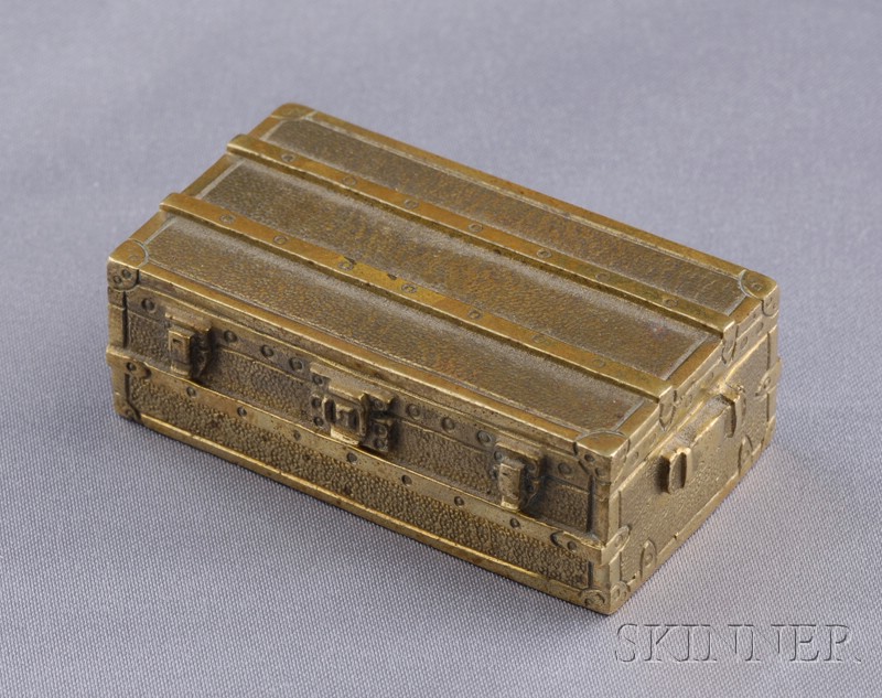 Appraisal: Miniature Brass Traveling Case Louis Vuitton c of a limited