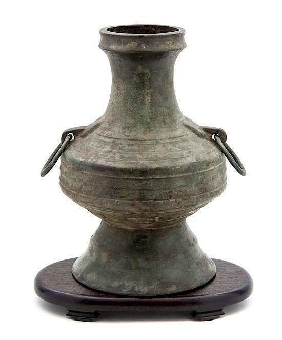 Appraisal: A Bronze Vase Height inches A Bronze Vase having ring