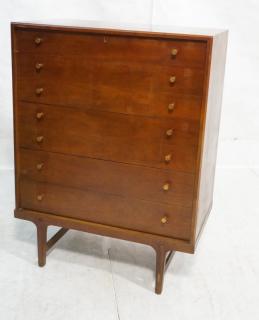 Appraisal: DREXEL Drawer Modern Tall Chest Beveled frame cabinet wood drawer