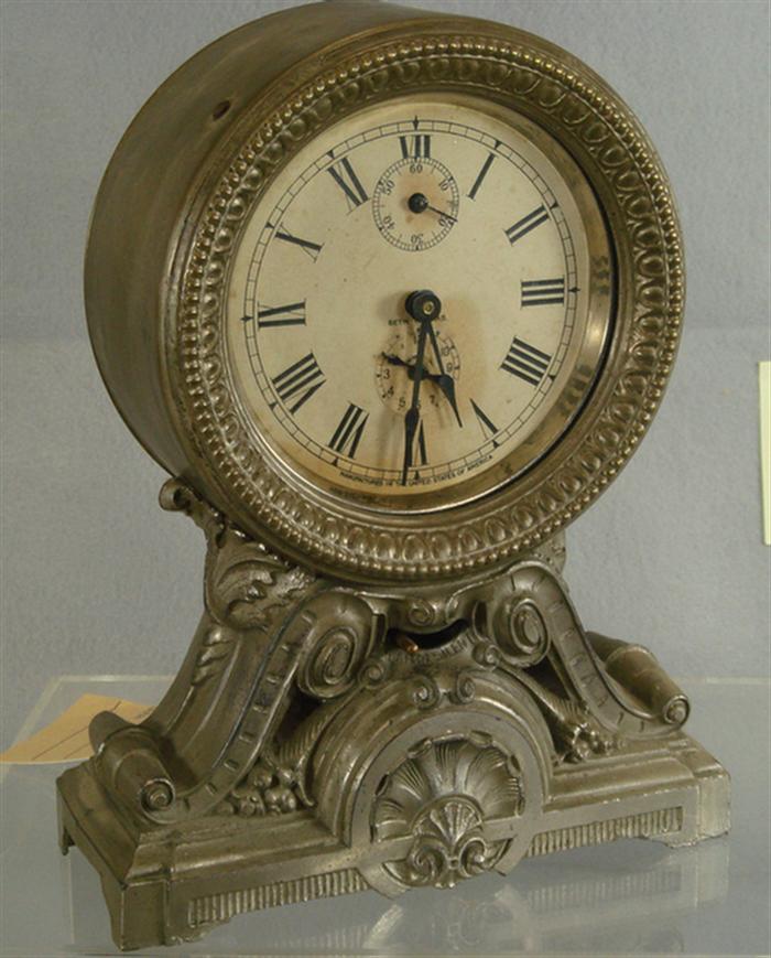 Appraisal: Seth Thomas Long alarm clock silver patination winds not running