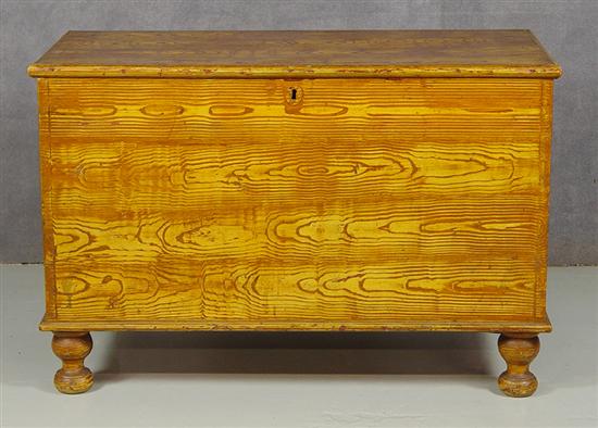 Appraisal: Pine Grain Painted Blanket Chest th Century Vibrantly painted Till