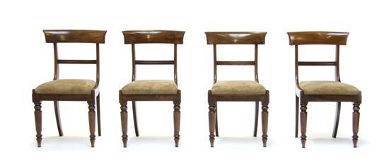 Appraisal: Set for Four Regency Style Chairs having horizontal splats over