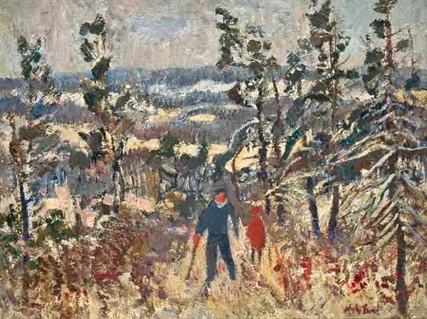 Appraisal: RICHARD HAYLEY LEVER American - Walk in the Winter Woods