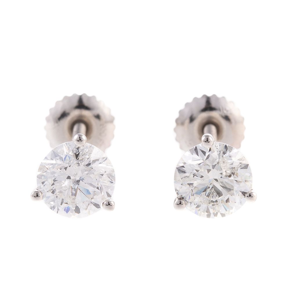 Appraisal: A Pair of ctw Diamond Studs in Platinum Platinum studs