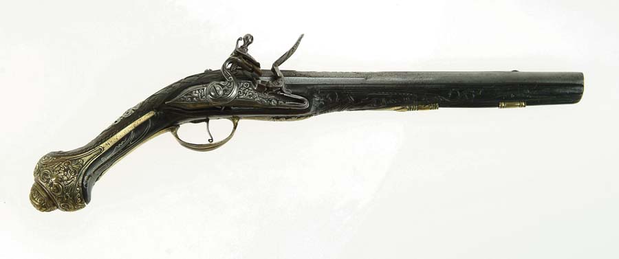 Appraisal: ELABORATE MIDDLE EASTERN OR RUSSIAN FLINTLOCK PISTOL Cal about Very