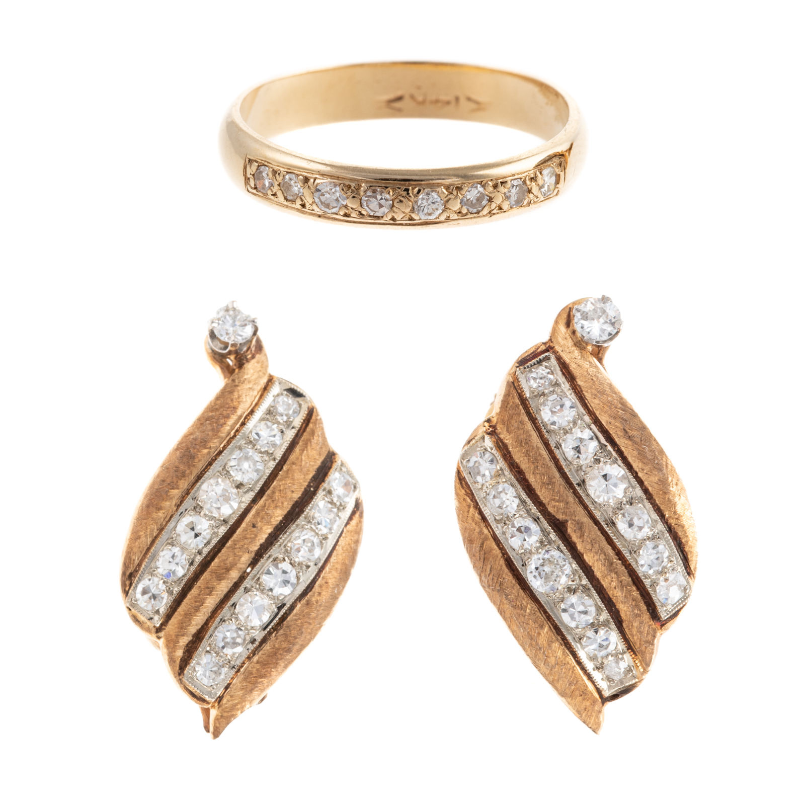 Appraisal: NAOMI DIAMOND EARRINGS DIAMOND BAND IN K K yellow gold