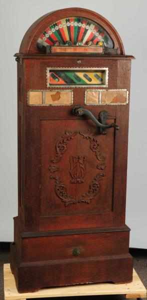 Appraisal: Upright Berger Slot Coin-Op Machine This early example has mechanical