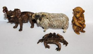 Appraisal: Lot of cold painted bronze animals h- h