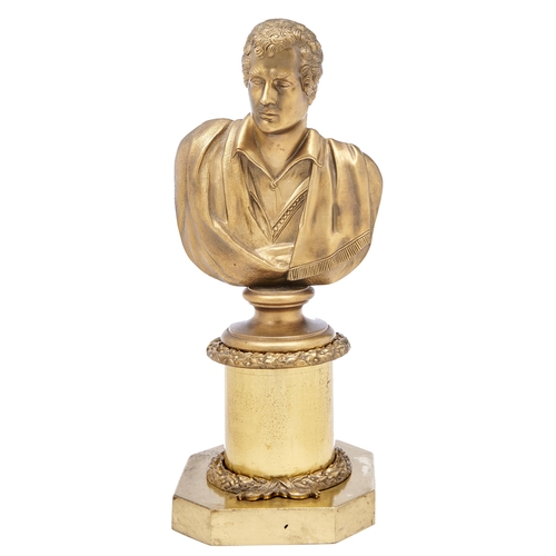 Appraisal: A Victorian gilt lacquered brass bust of Lord Byron on