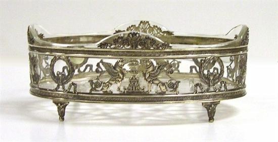 Appraisal: German silver oval center piece mark of Posen Berlin and