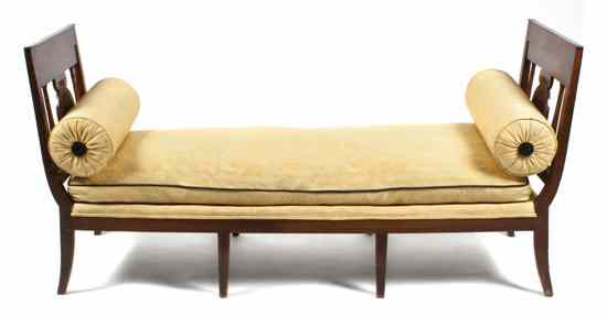 Appraisal: A Directoire Mahogany Window Seat th century of rectangular form