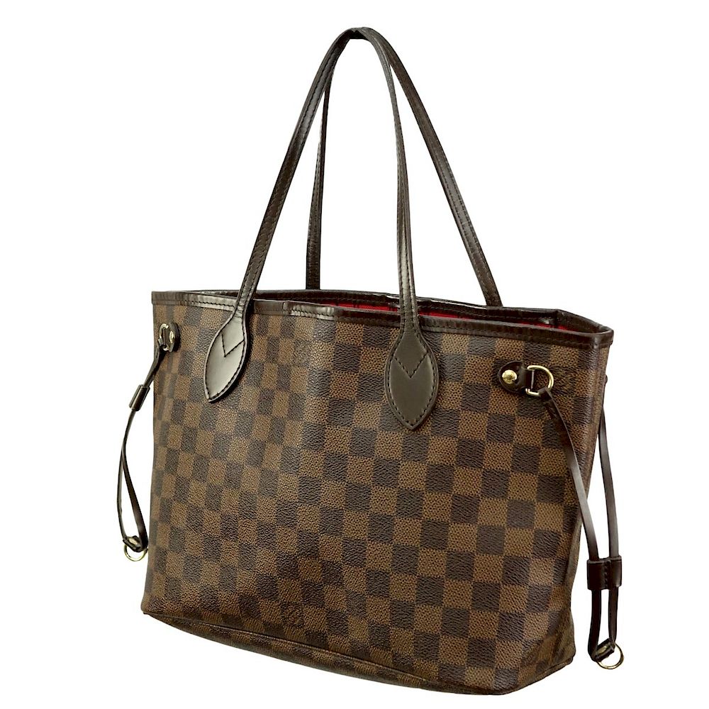 Appraisal: Louis Vuitton Damier Ebene Canvas Neverfull PM Louis Vuitton Brown