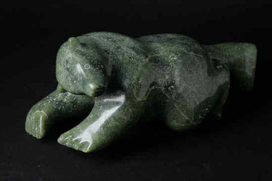 Appraisal: INUIT SCHOOL Canadian th Century POLAR BEAR Carved stone unsigned