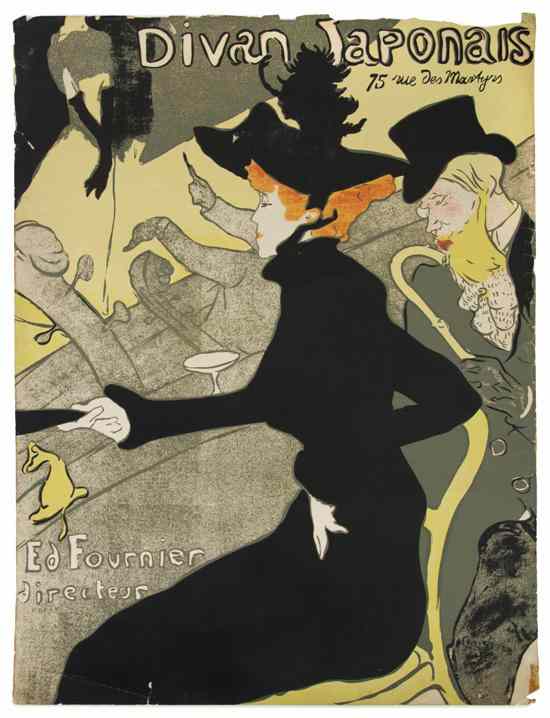 Appraisal: After Henri de Toulouse-Lautrec French - Divan Japonais color lithograph