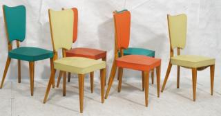 Appraisal: Set Italian Modern dining chairs tall shaped b Set Italian