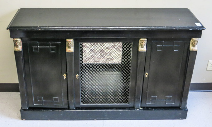 Appraisal: EBONIZED EMPIRE STYLE BUFFET Egyptian Revival Continental c having three