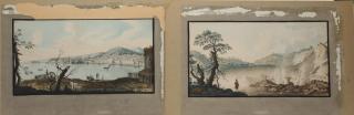 Appraisal: Continental th C Watercolor Landscapes Antique watercolor landscapes th century