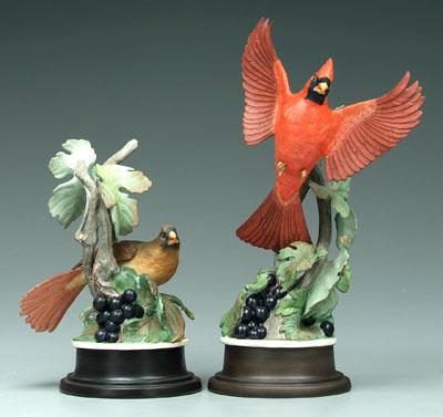 Appraisal: Two Boehm bird figurines cardinals with grapevines both with black