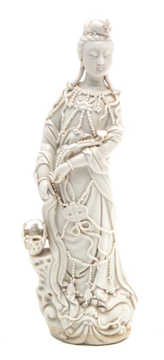 Appraisal: Sale Lot A Chinese Blanc de Chine Figure of Guanyin