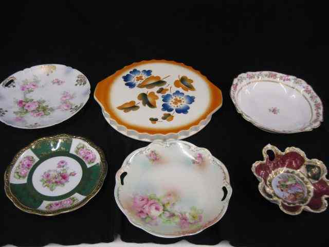 Appraisal: pc Estate China includes cake plates bowls various florals one