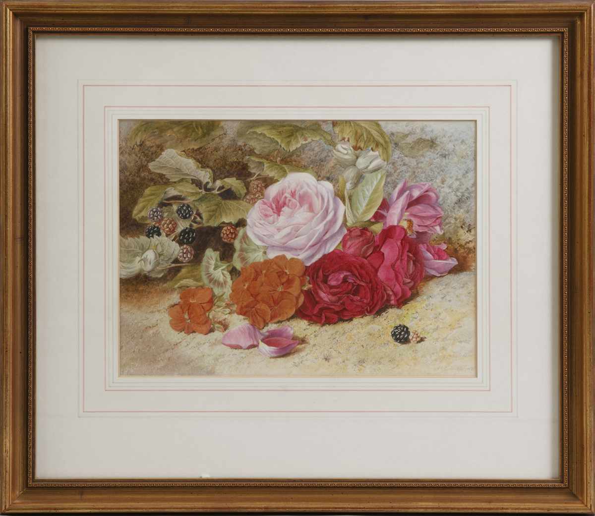 Appraisal: Mary Elizabeth Duffield British - Roses berries Sgn lower right