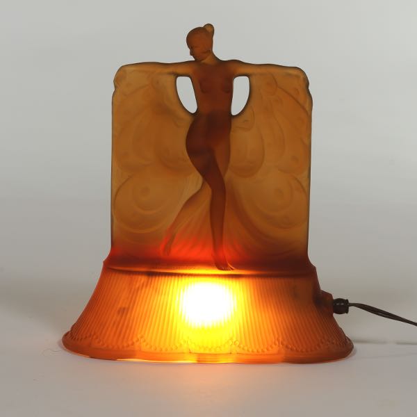 Appraisal: MCKEE CAST GLASS DANSE DE LUMIERE BOUDOIR LAMP x x