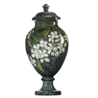 Appraisal: JOHN BENNETT - Large covered jar decorated with dogwood blossoms